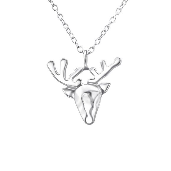 Sterling Silver Buckhorn Antler Necklace - Picture 1 of 10